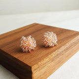 Fluffy Earrings in Champagne Pink Display Front