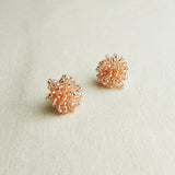 Fluffy Earrings in Champagne Pink Side
