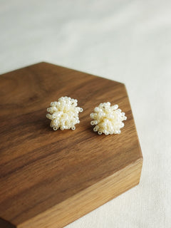 Fluffy Earrings in Ivory Display