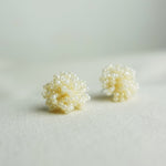 Fluffy Earrings in Ivory Left