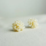 Fluffy Earrings in Ivory Left