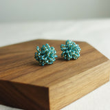 Fluffy Earrings in Ocean Green Display