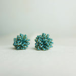 Fluffy Earrings in Ocean Green Right