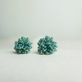 Fluffy Earrings in Ocean Green Right
