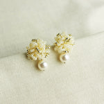 Fluffy Mariota Earrings in Ivory Front