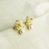 Fluffy Mariota Earrings in Ivory Side