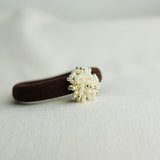 Fluffy Star Dust Hair Tie in Ivory Side