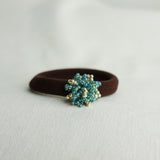 Fluffy Star Dust Hair Tie in Ocean Green Front
