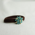 Fluffy Star Dust Hair Tie in Ocean Green Side