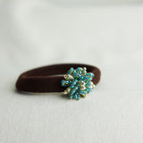 Fluffy Star Dust Hair Tie in Ocean Green Side