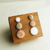 Juno Colorblock Earrings in Champagne Pink Display Left