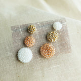 Juno Colorblock Earrings in Champagne Pink Front