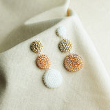 Juno Colorblock Earrings in Champagne Pink Side