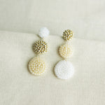 Juno Colorblock Earrings in Ivory Front