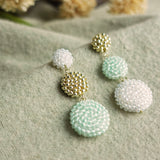 Juno Colorblock Earrings in Mint Green