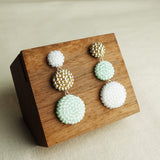 Juno Colorblock Earrings in Mint Green Left