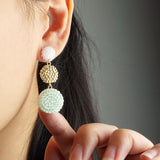 Juno Colorblock Earrings in Mint Green