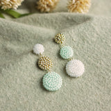 Juno Colorblock Earrings in Mint Green