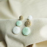 Juno Colorblock Earrings in Mint Green Right 2