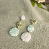 Juno Colorblock Earrings in Mint Green