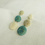 Juno Colorblock Earrings in Ocean Green Right