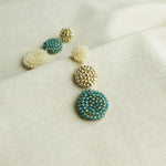 Juno Colorblock Earrings in Ocean Green Single