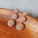 Juno Dangle Earrings in Champagne Pink Display Front