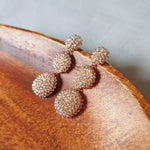 Juno Dangle Earrings in Champagne Pink Display Side
