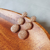 Juno Dangle Earrings in Champagne Pink Display Side