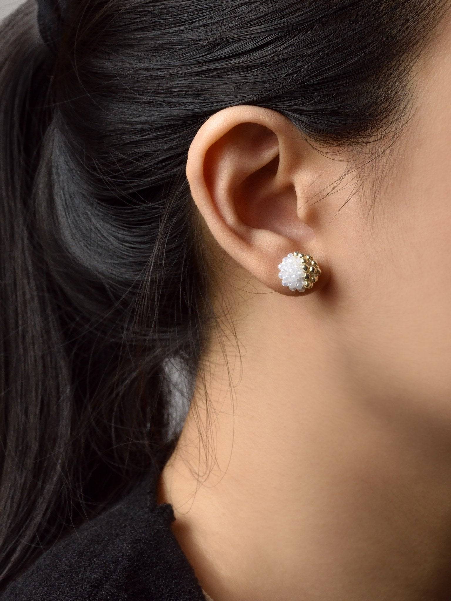 Beads Last Quarter Petite Studs Earrings Model