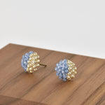 Beads Last Quarter Petite Studs Earrings in Blue Left