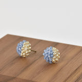 Beads Last Quarter Petite Studs Earrings in Blue Left