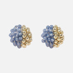 Beads Last Quarter Petite Studs Earrings in Blue Primary