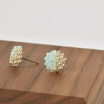 Beads Last Quarter Petite Studs Earrings in Green Left