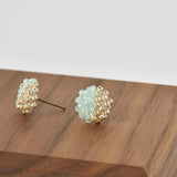 Beads Last Quarter Petite Studs Earrings in Green Left