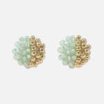 Beads Last Quarter Petite Studs Earrings in Green Primary