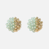 Beads Last Quarter Petite Studs Earrings in Green Primary