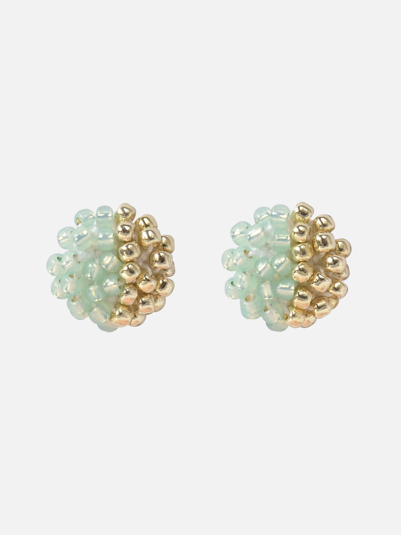 Beads Last Quarter Petite Studs Earrings in Green Primary