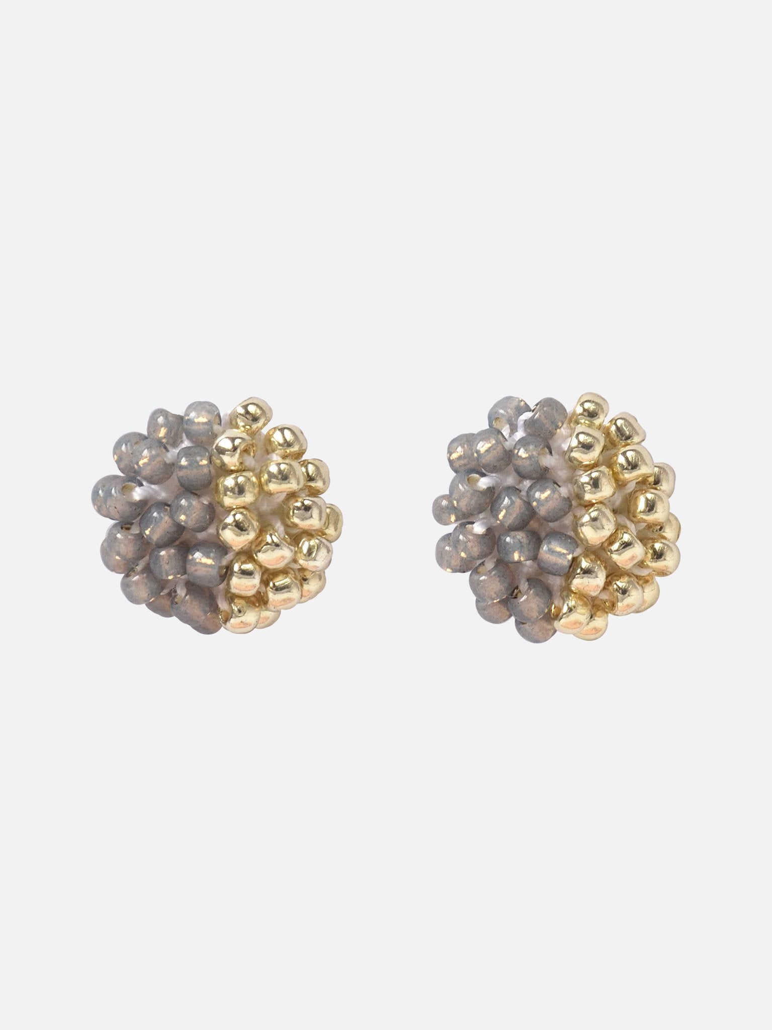 Beads Last Quarter Petite Studs Earrings in Grey Primary