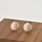 Beads Last Quarter Petite Studs Earrings in Pink Front