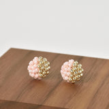 Beads Last Quarter Petite Studs Earrings in Pink Front