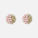 Beads Last Quarter Petite Studs Earrings in Pink Primary