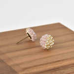 Beads Last Quarter Petite Studs Earrings in Purple Back