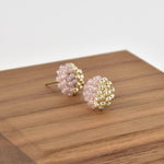 Beads Last Quarter Petite Studs Earrings in Purple Right