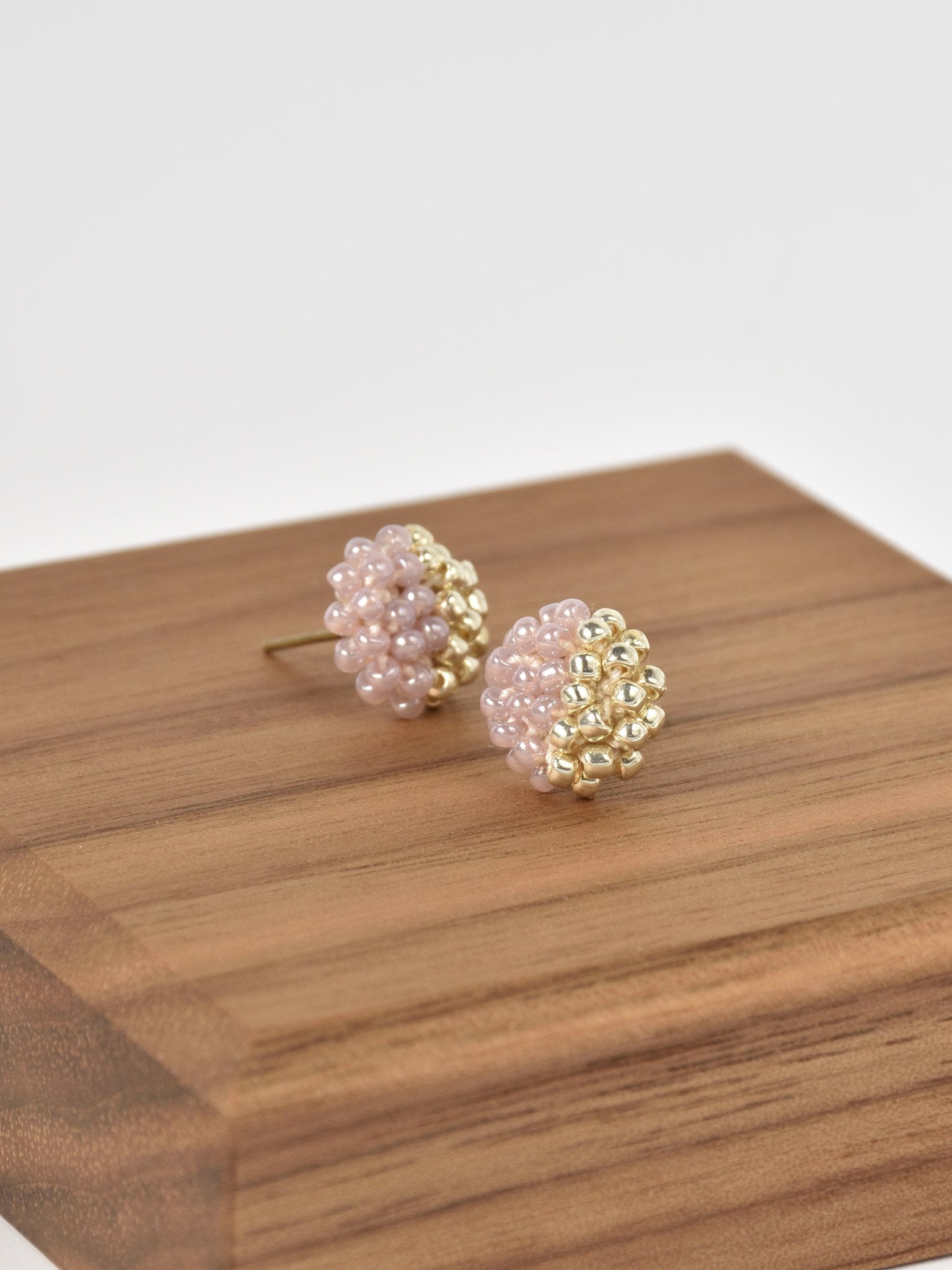Beads Last Quarter Petite Studs Earrings in Purple Right
