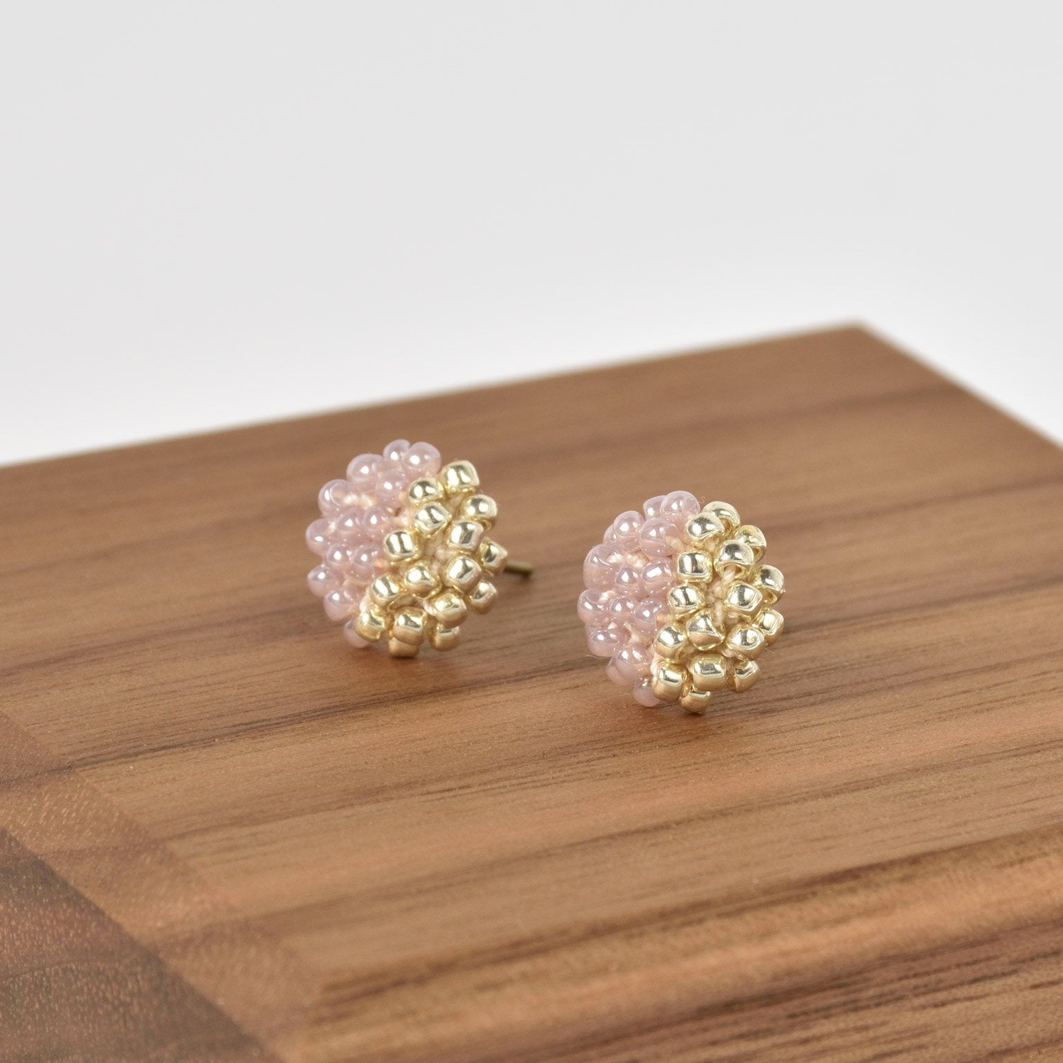 Beads Last Quarter Petite Studs Earrings in Purple Display