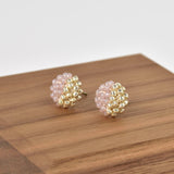 Beads Last Quarter Petite Studs Earrings in Purple Display
