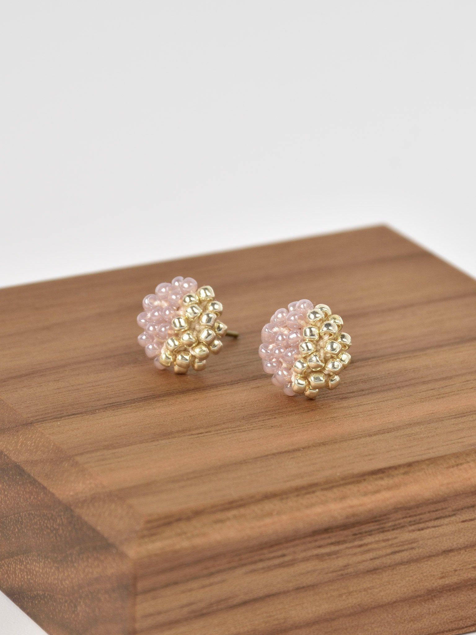 Beads Last Quarter Petite Studs Earrings in Purple Display