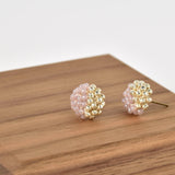 Beads Last Quarter Petite Studs Earrings in Purple Left