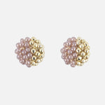 Beads Last Quarter Petite Studs Earrings in Purple Primary